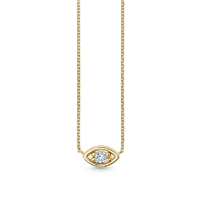 women gold necklaces -Gold & Diamond Large Marquise Eye Necklace