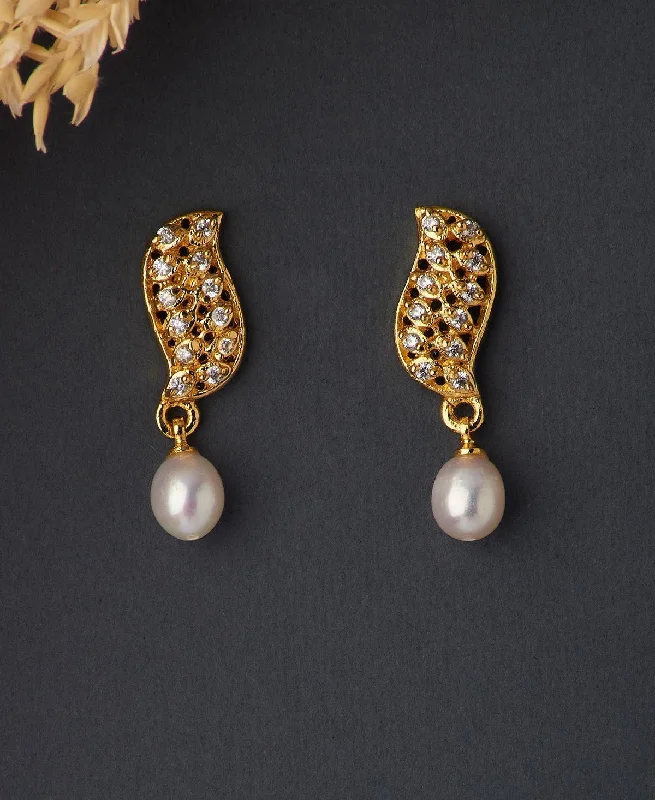 women ear cuff earrings -Trendy Hanging Pearl Earring